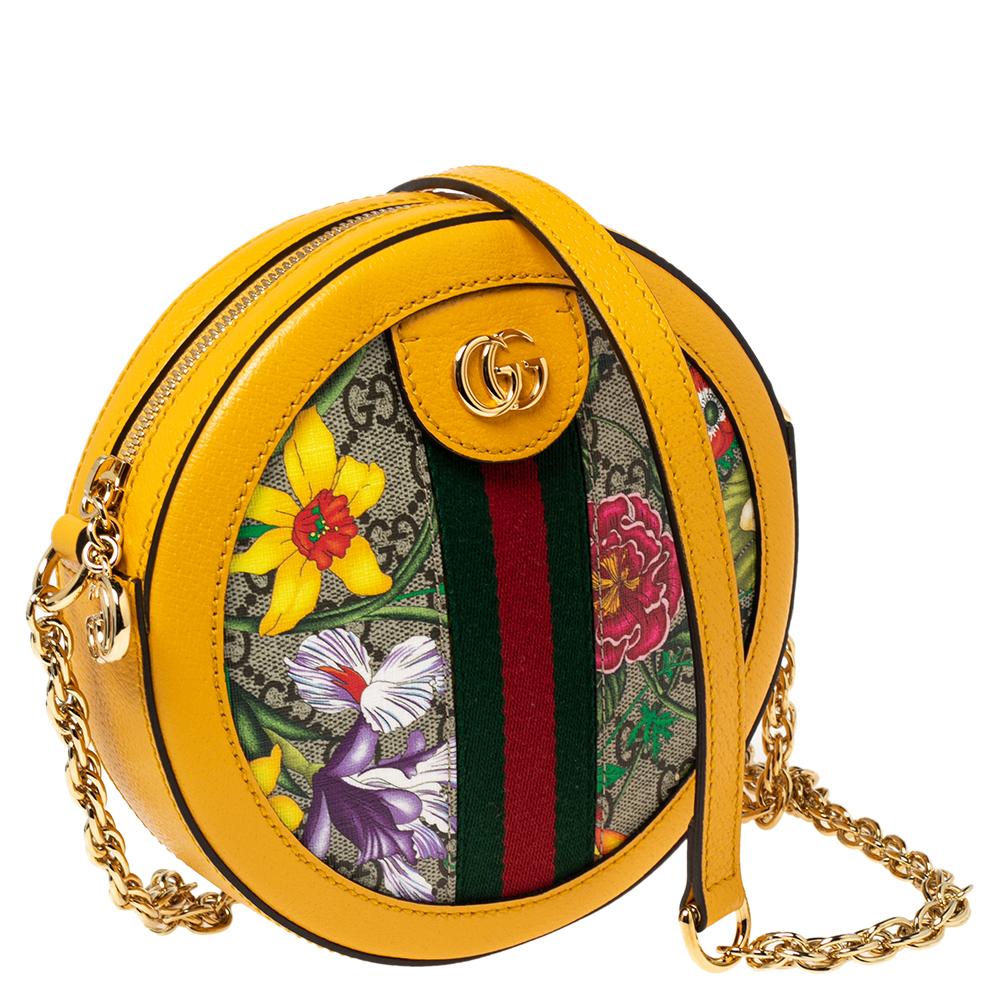 gucci round floral bag