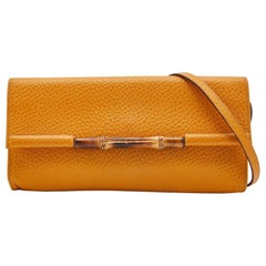 Gucci Mustard Leather Bamboo Bar Crossbody Bag