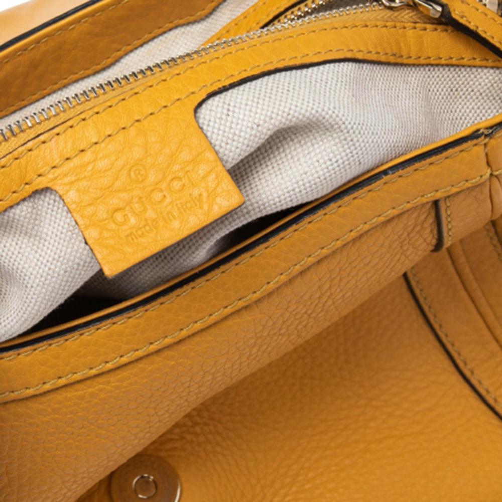 Gucci Mustard Leather Flap Bella Shoulder Bag 3