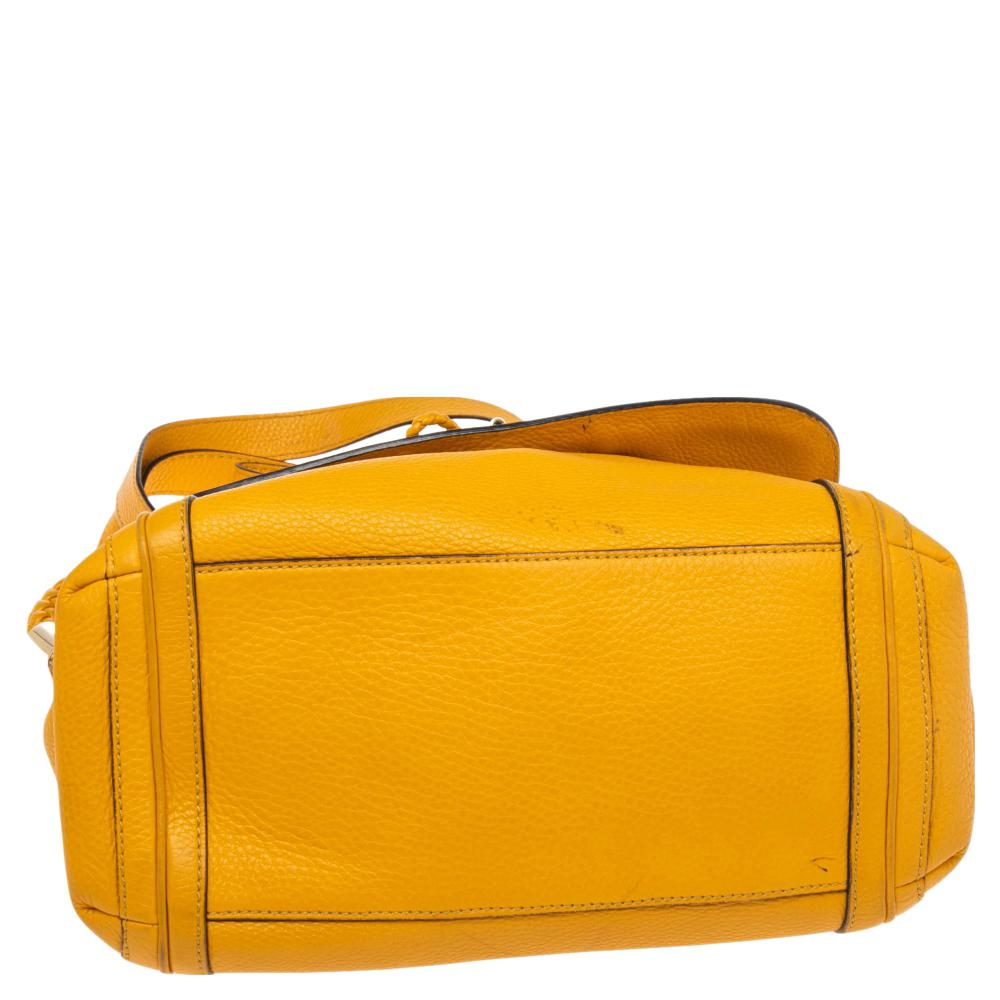Orange Gucci Mustard Leather Flap Bella Shoulder Bag