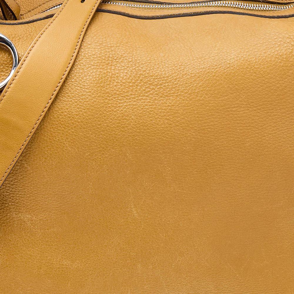 Gucci - Grand sac à main en cuir moutarde « Icon Bit » en vente 5