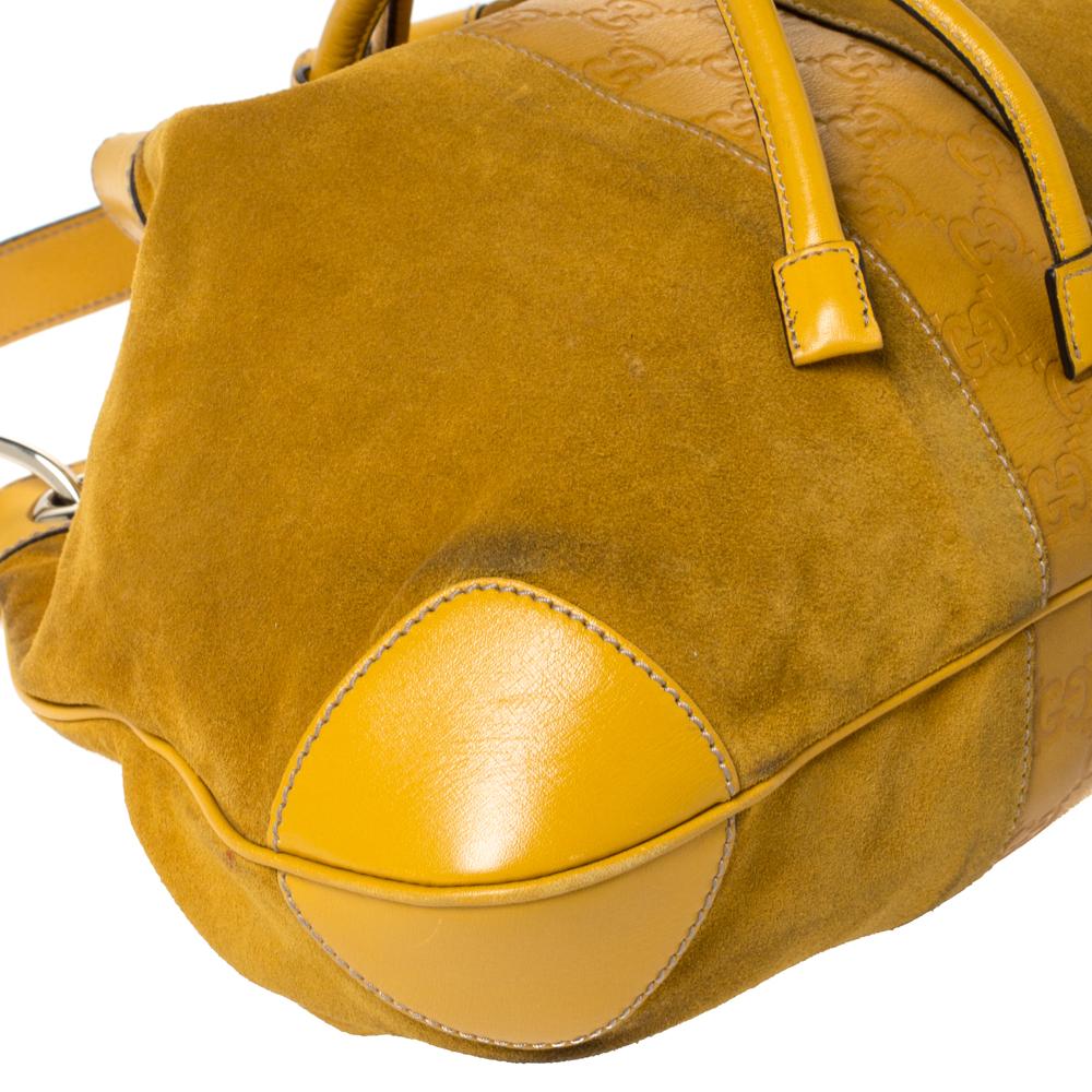 Gucci Mustard Suede and Leather Drawstring Hobo 2