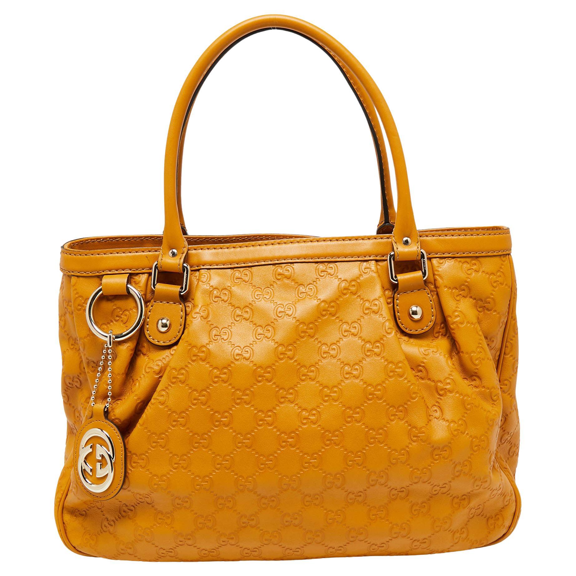 Gucci Mustard Yellow Guccissima Leather Sukey Tote For Sale at 1stDibs