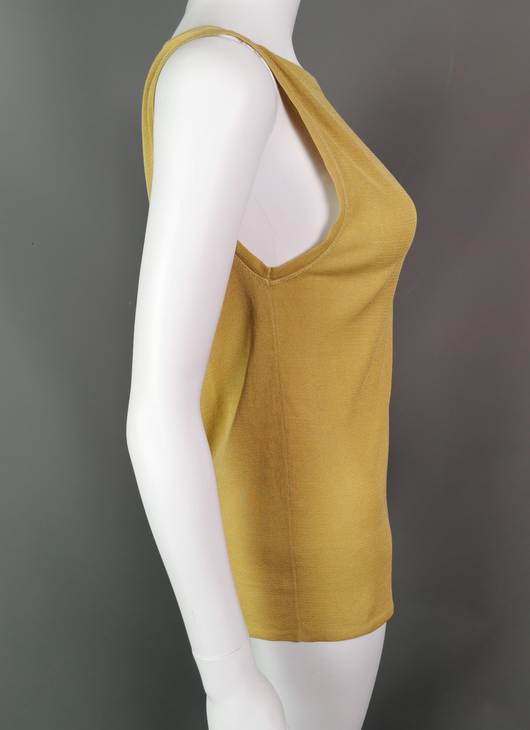 Yellow Gucci mustard yellow ladies tank top, cami, vest top, Silk blend  For Sale