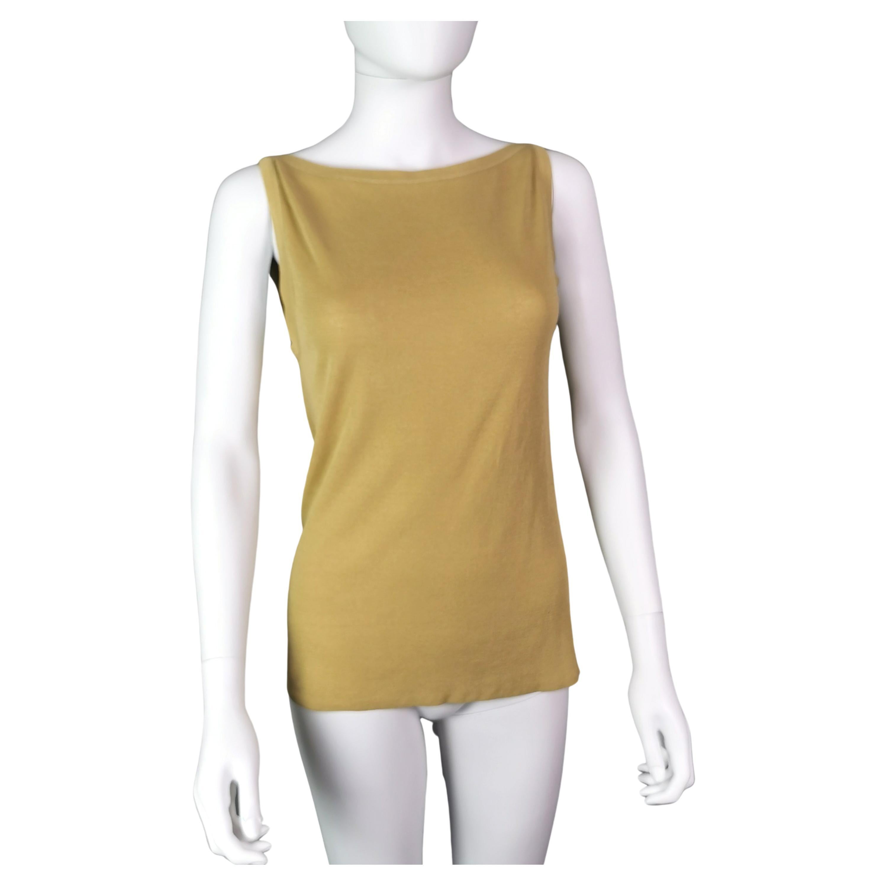 Gucci mustard yellow ladies tank top, cami, vest top, Silk blend  For Sale