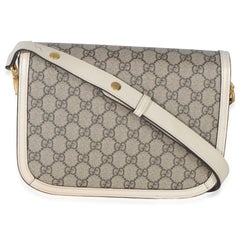 Gucci Borsa a tracolla Mystic White Beige GG Supreme Azalea in pelle di vitello con morsetto 1955