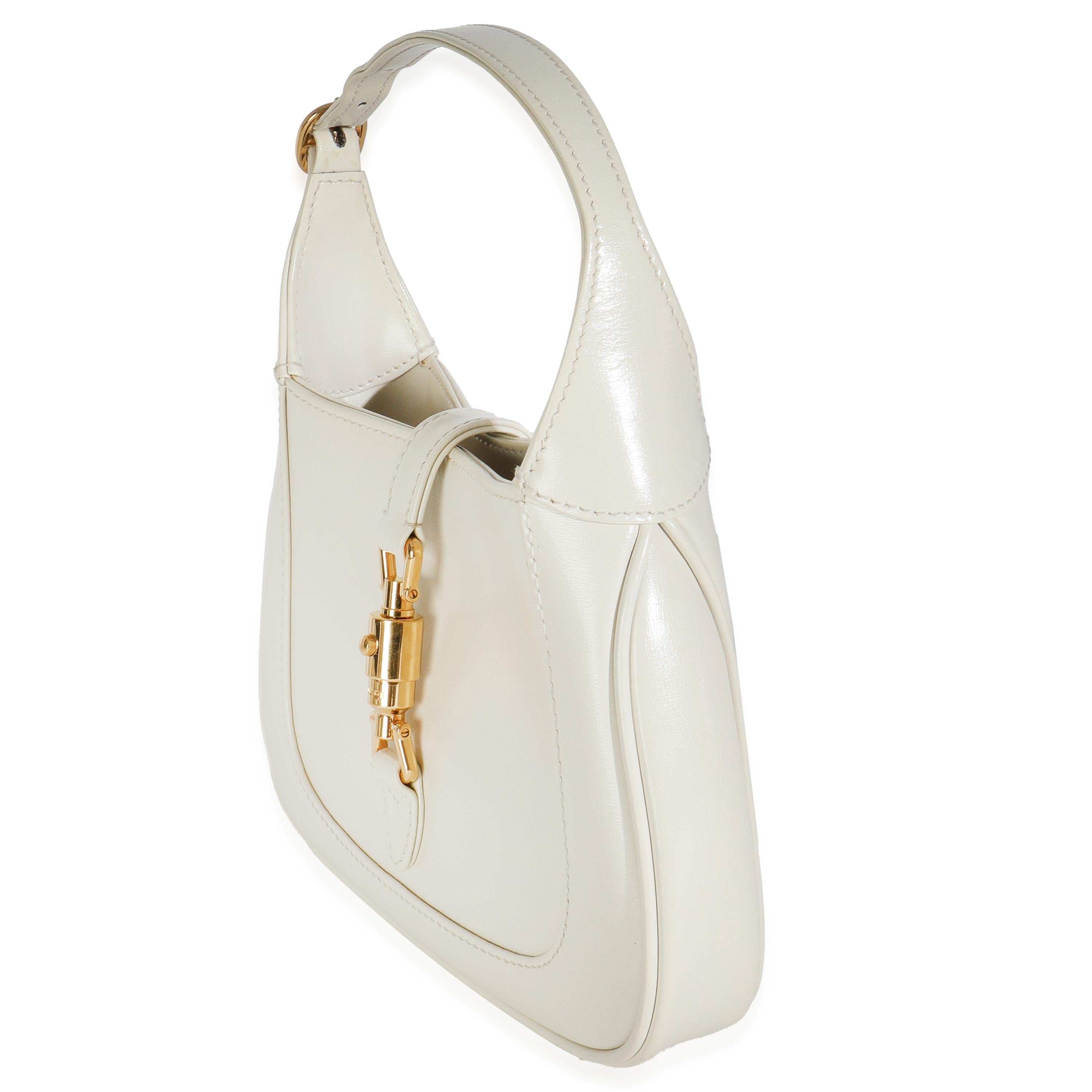 Bianco Mini Jackie 1961 Hobo in pelle di vitello Dyana Lux di Gucci in versione Mystic White. in vendita