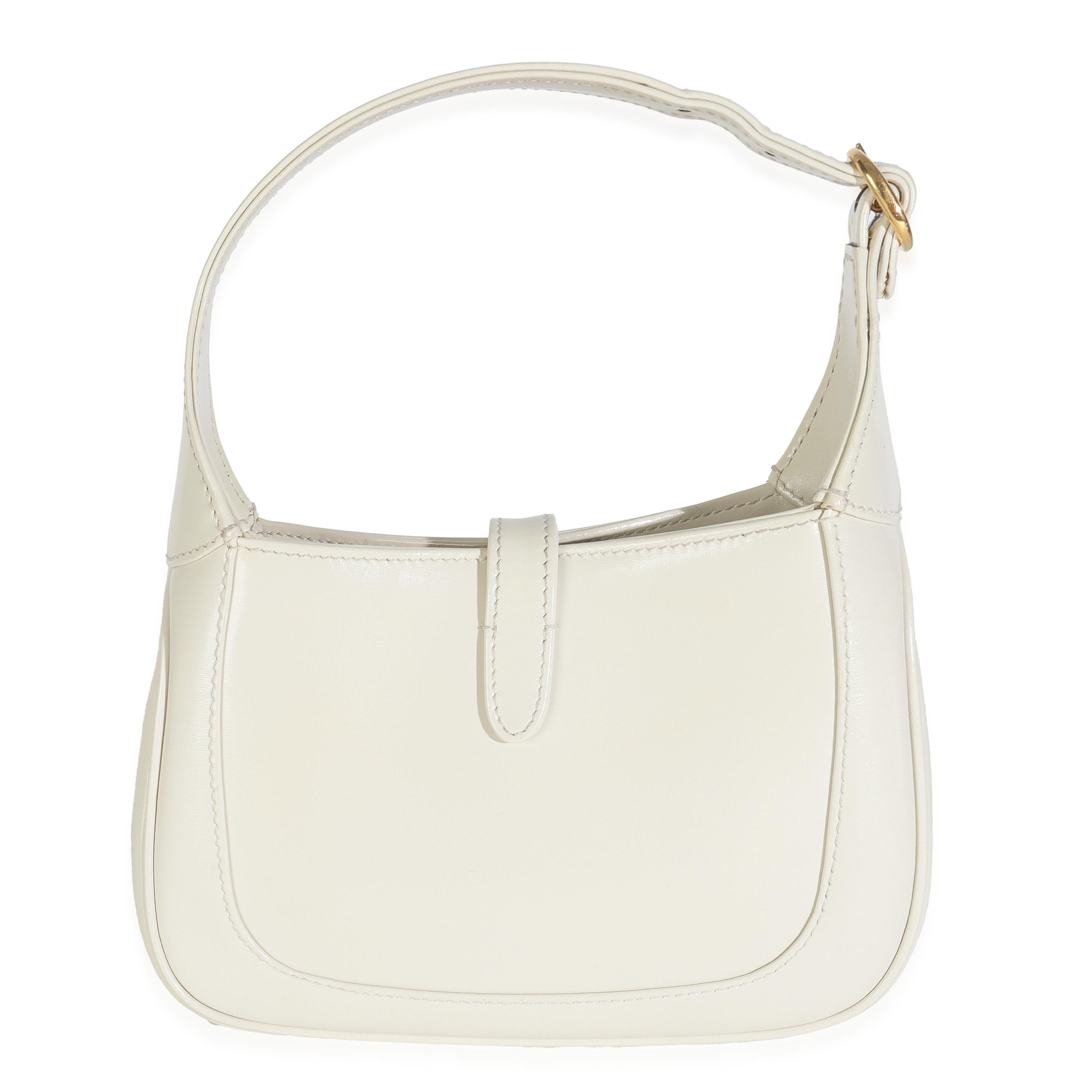 Mini Jackie 1961 Hobo in pelle di vitello Dyana Lux di Gucci in versione Mystic White. in vendita 3