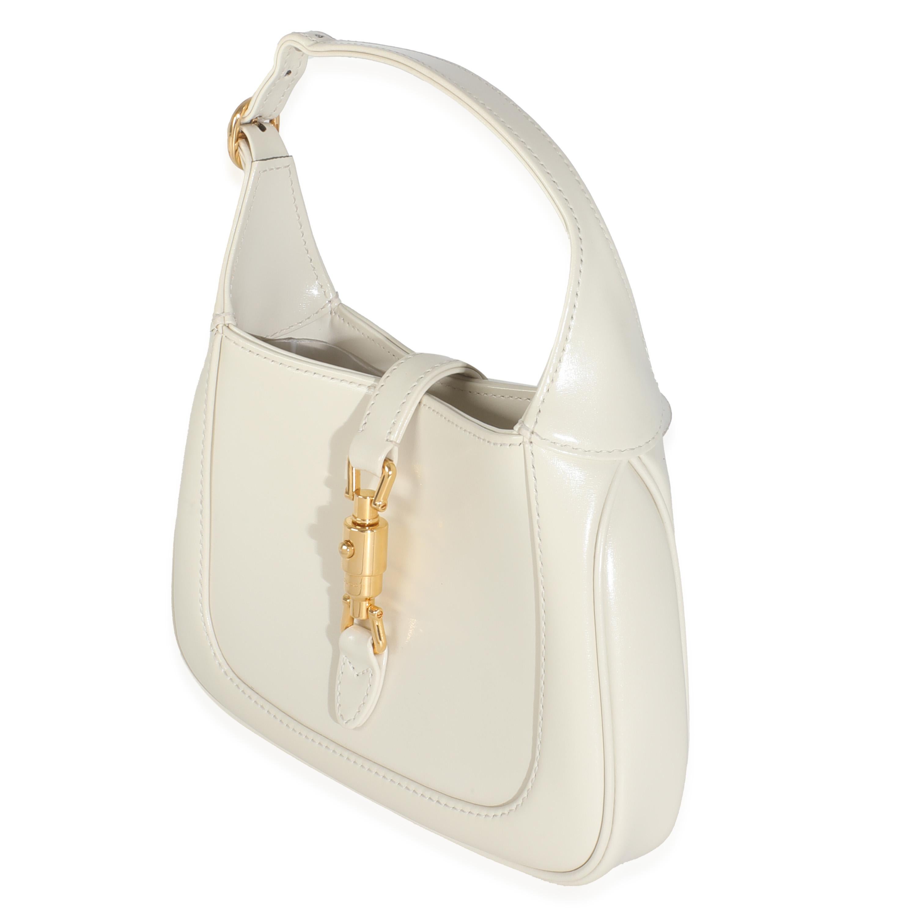 Gucci Mini Jackie 1961 Hobo Piel de Becerro Blanco Místico en Excelente estado para la venta en New York, NY