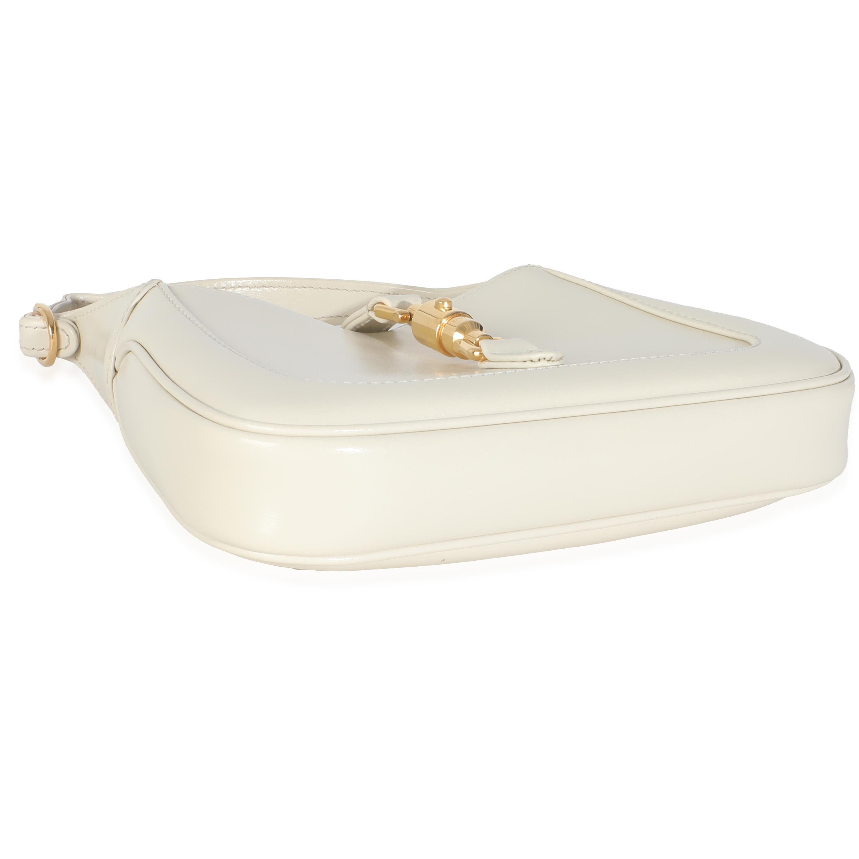 Gucci Mini Jackie 1961 Hobo Piel de Becerro Blanco Místico en venta 2