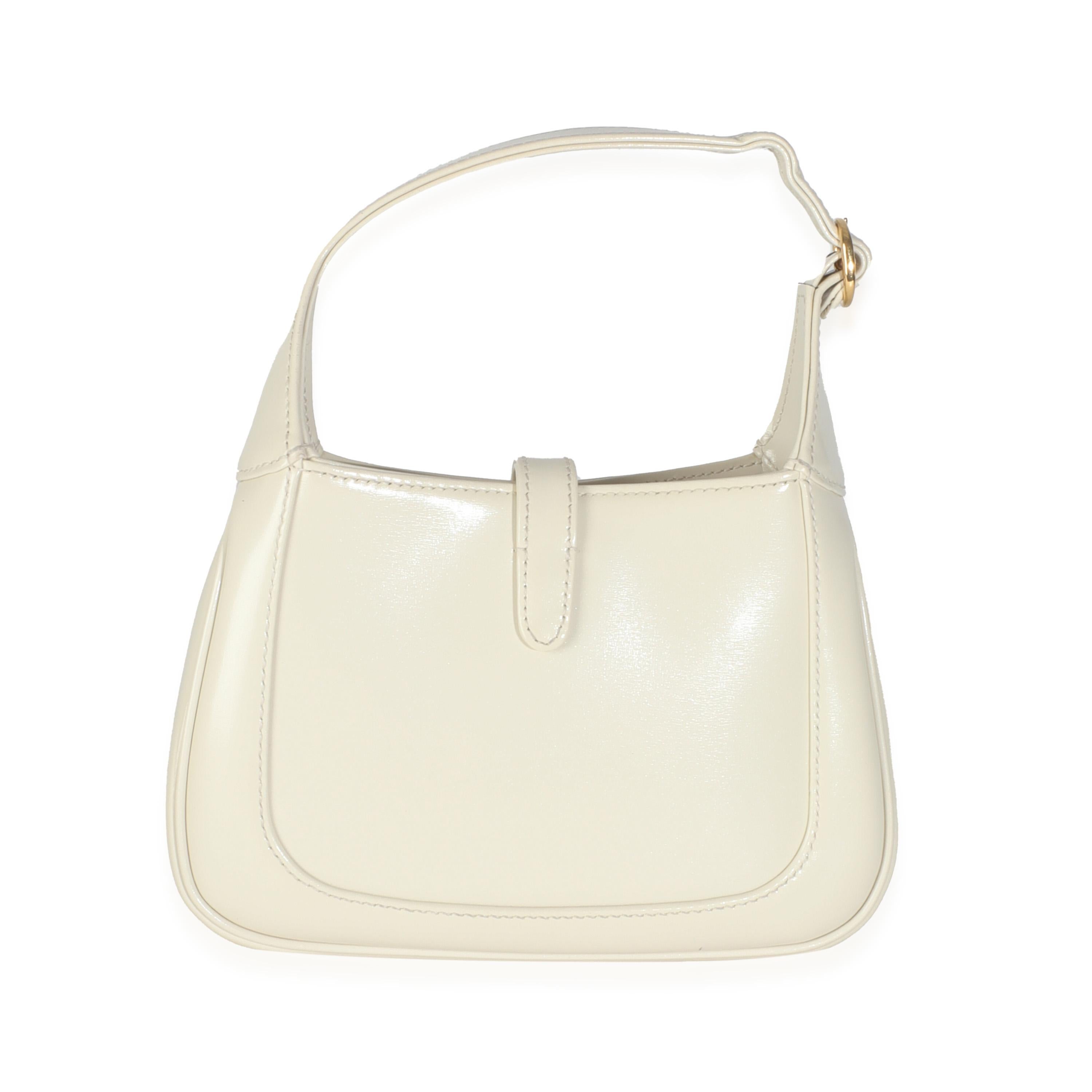 Gucci Mini Jackie 1961 Hobo Piel de Becerro Blanco Místico en venta 4