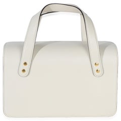 Gucci Mystic White Calfskin Small Horsebit 1955 Foldover Top Handle Bag