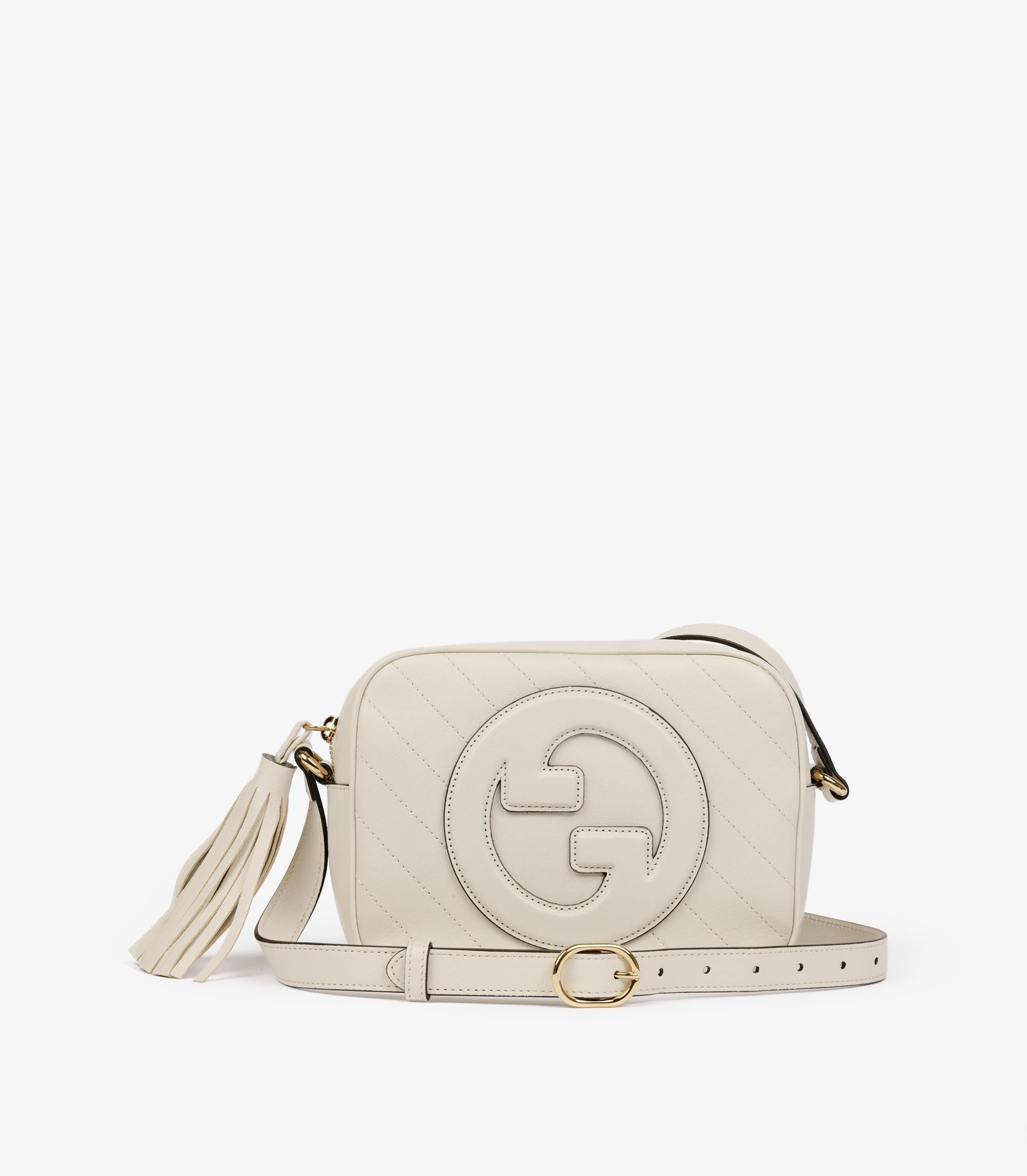 Gucci Mystic White Diagonal Quilted Calfskin Leather Blondie Small Shoulder Bag