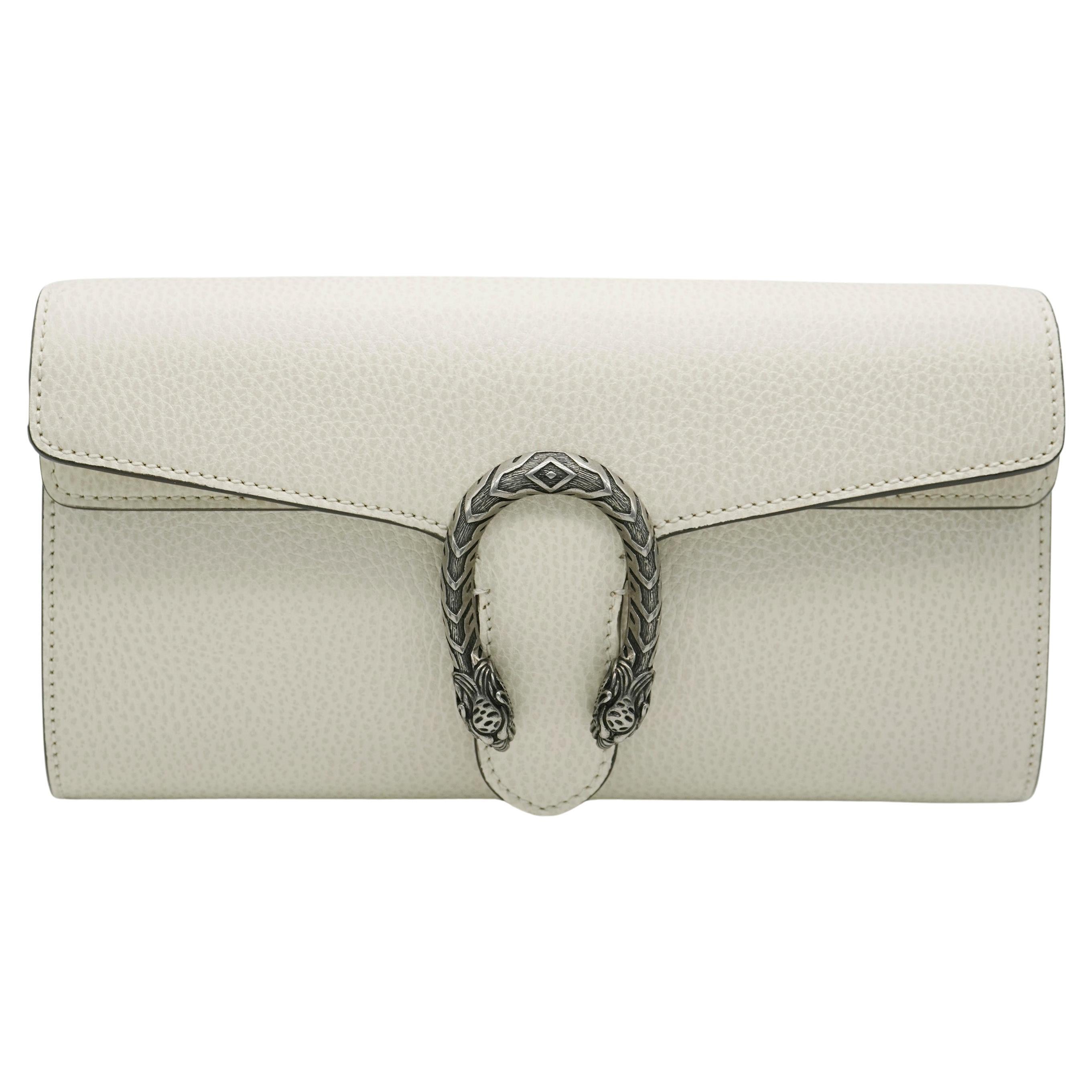 Gucci Mystic White Dollar Calfskin Web Small Dionysus Crossbody Bag For Sale