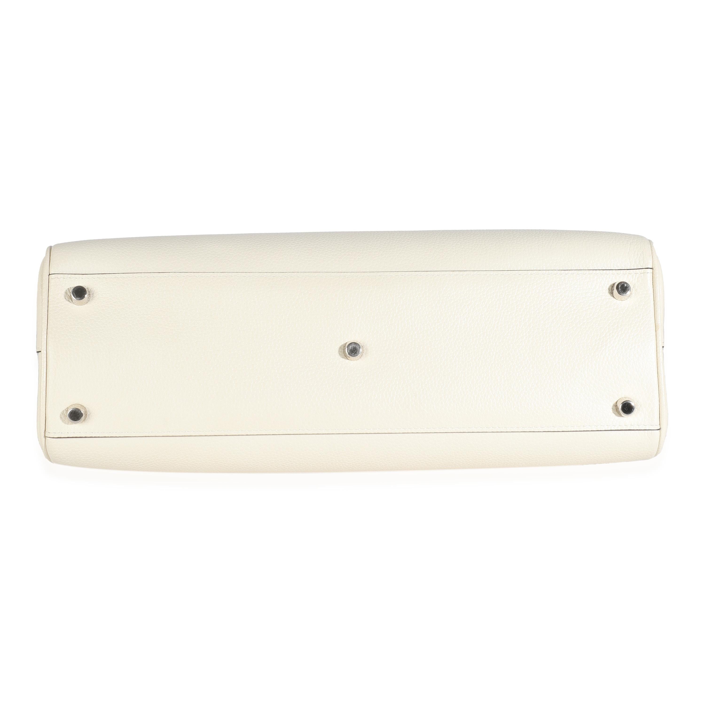 Gucci Mystic White Grainy Calfskin Medium Zumi Top Handle Bag For Sale 1