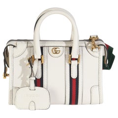 Gucci Mystic White Koi Calfskin Small Bauletto Duffle Top Handle Bag