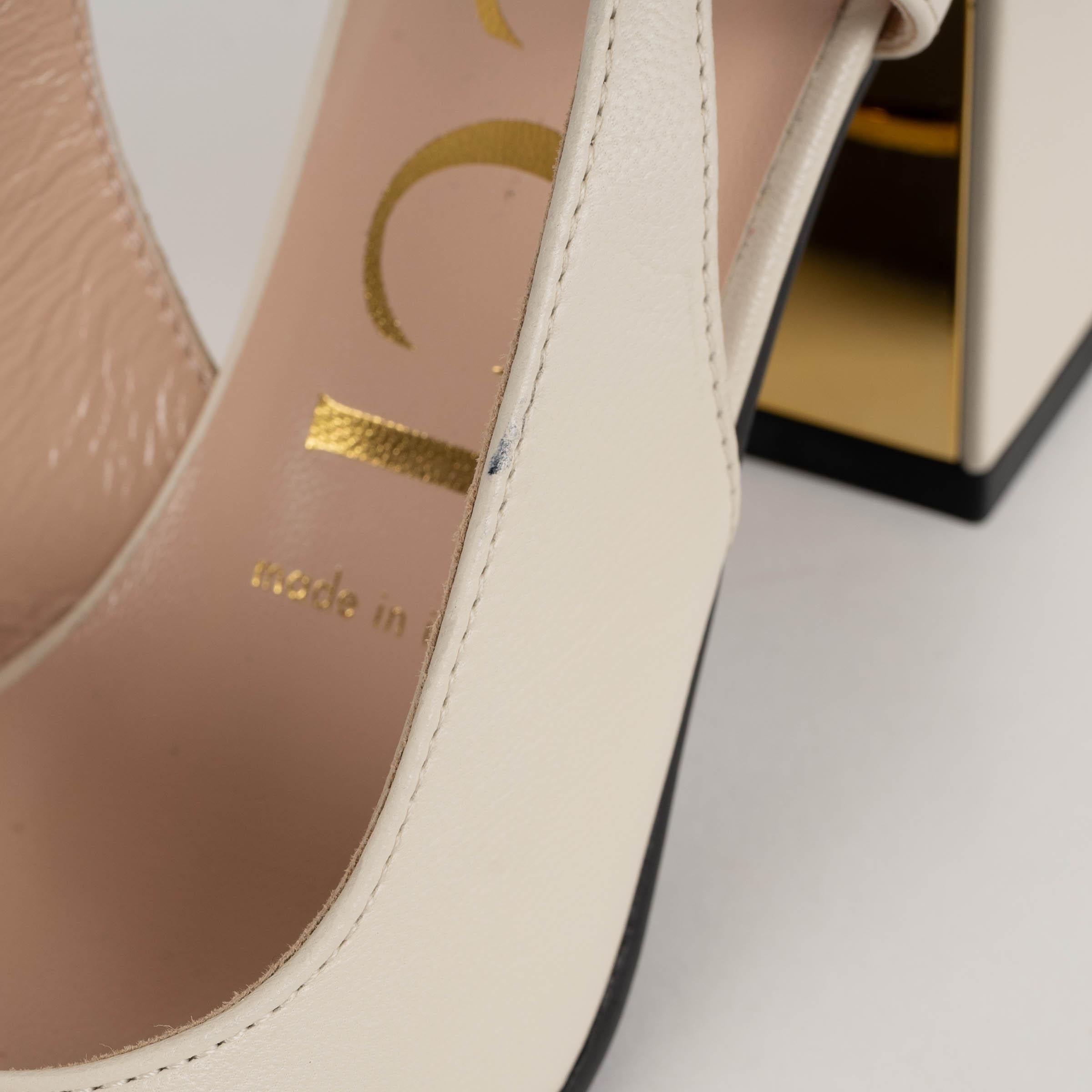 GUCCI Mystic Blanco cuero 2021 BABY Zapatos Slingbacks 36 en venta 5