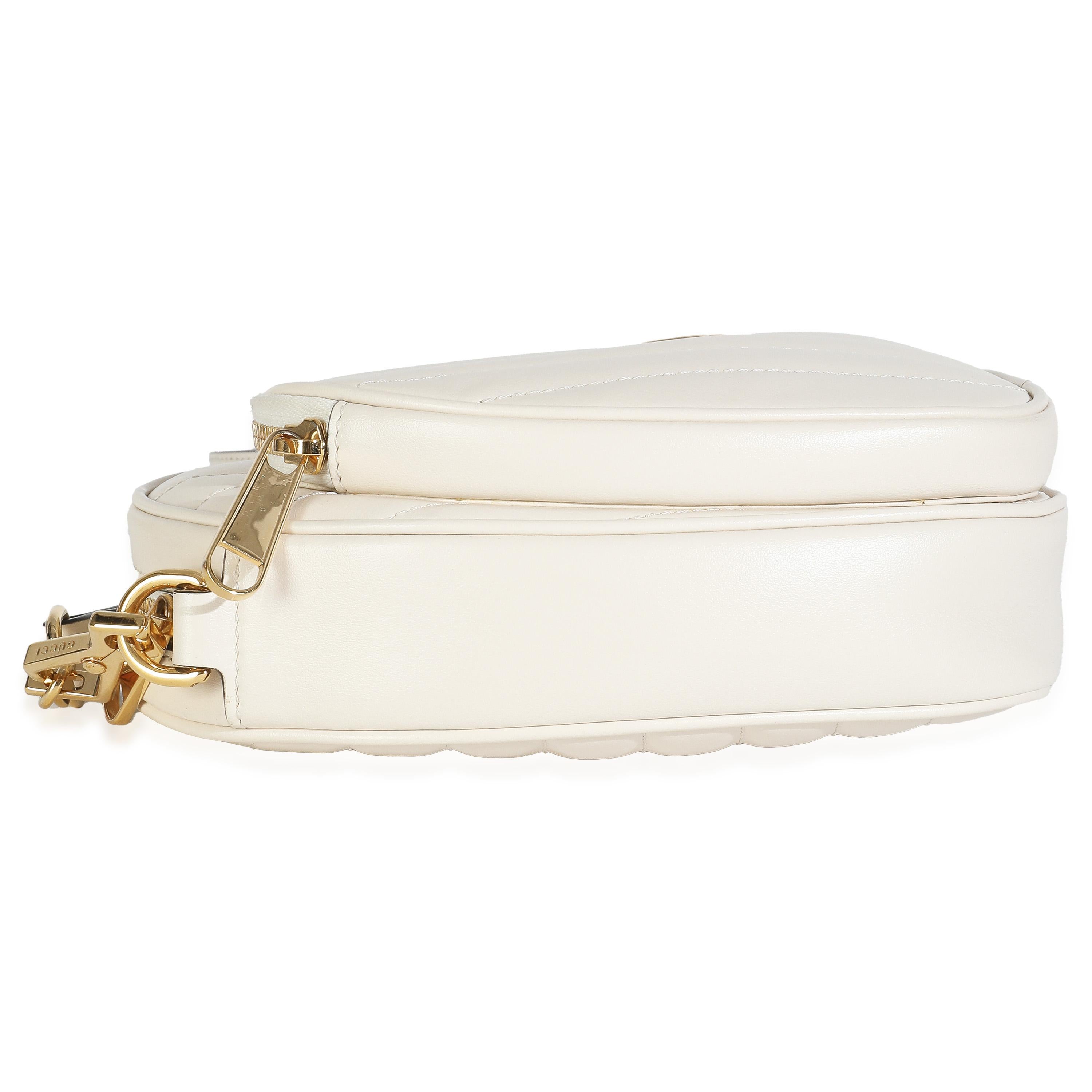 Gucci Mystic Blanco Matelasse Piel de Becerro Diagonal Mini Bolso Corazón G Entrelazado en venta 1
