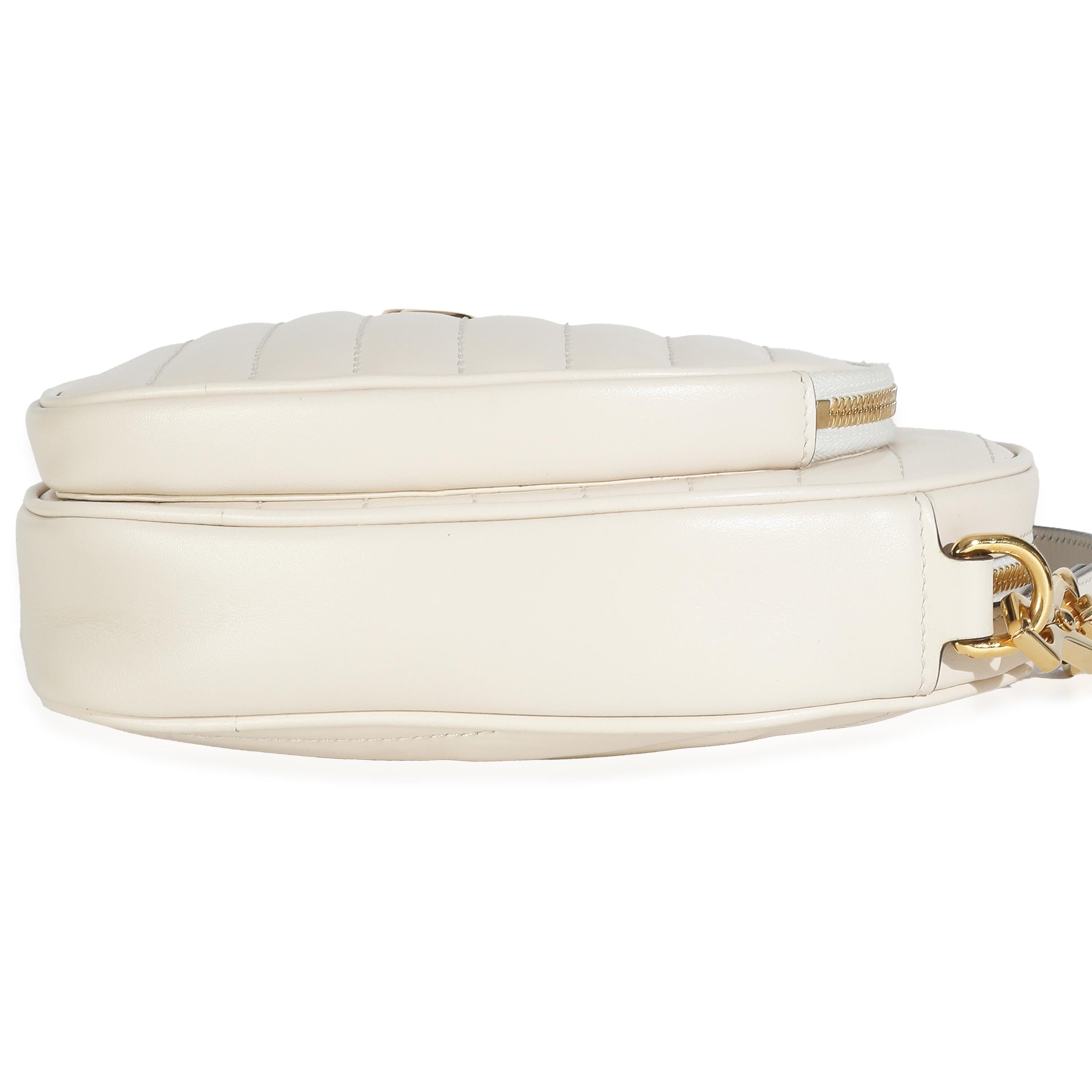 Gucci Mystic Blanco Matelasse Piel de Becerro Diagonal Mini Bolso Corazón G Entrelazado en venta 3