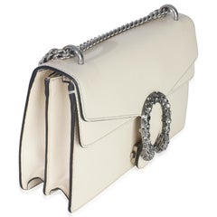 Gucci Mystic White Textured Calfskin Crystal Small Dionysus Bag