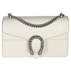 Gucci Mystic White Textured Calfskin Crystal Small Dionysus Bag