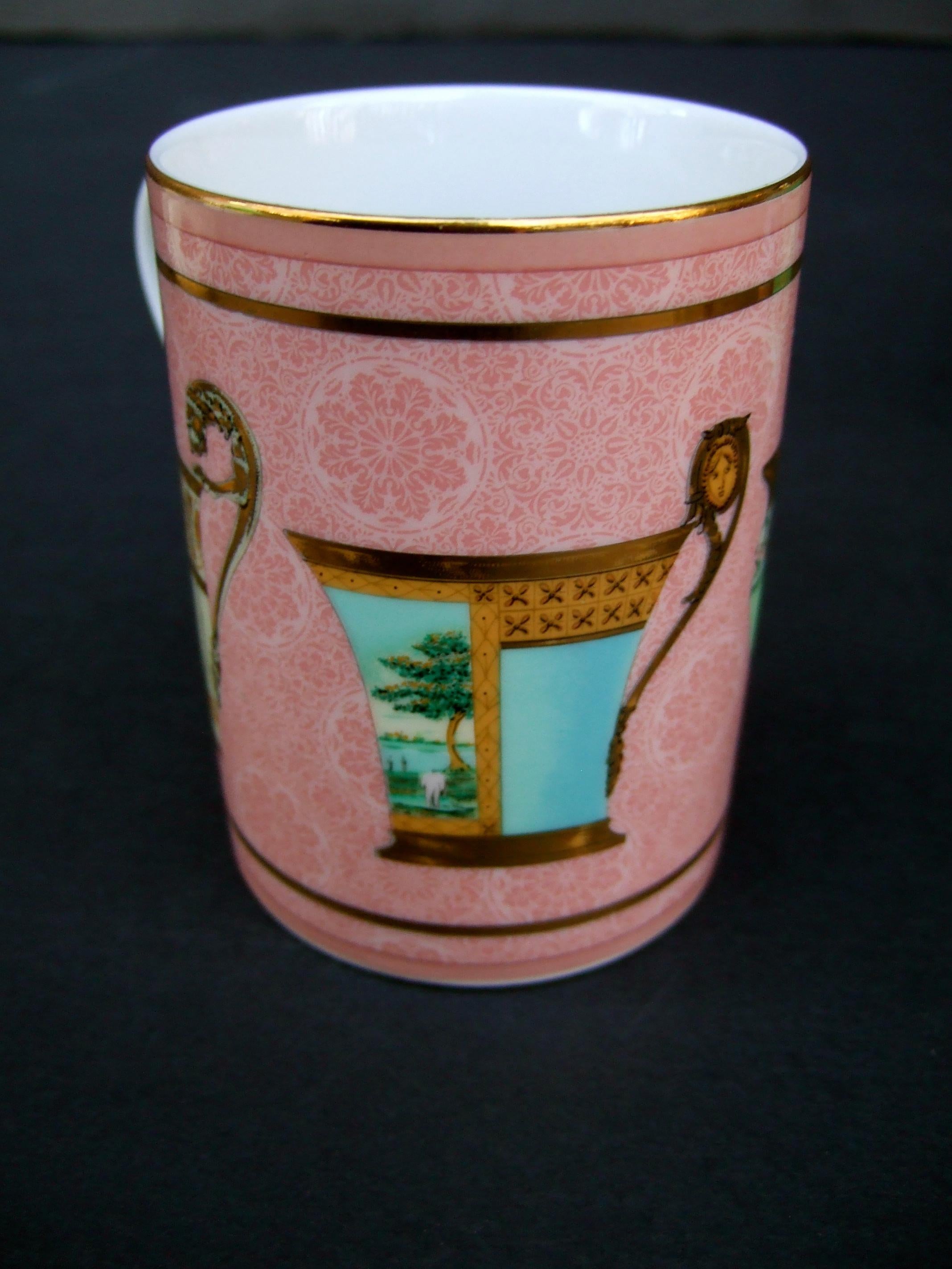 Gucci Mythological Set of Four Desert Plates & Four Porcelain Ceramic Mugs  For Sale 6