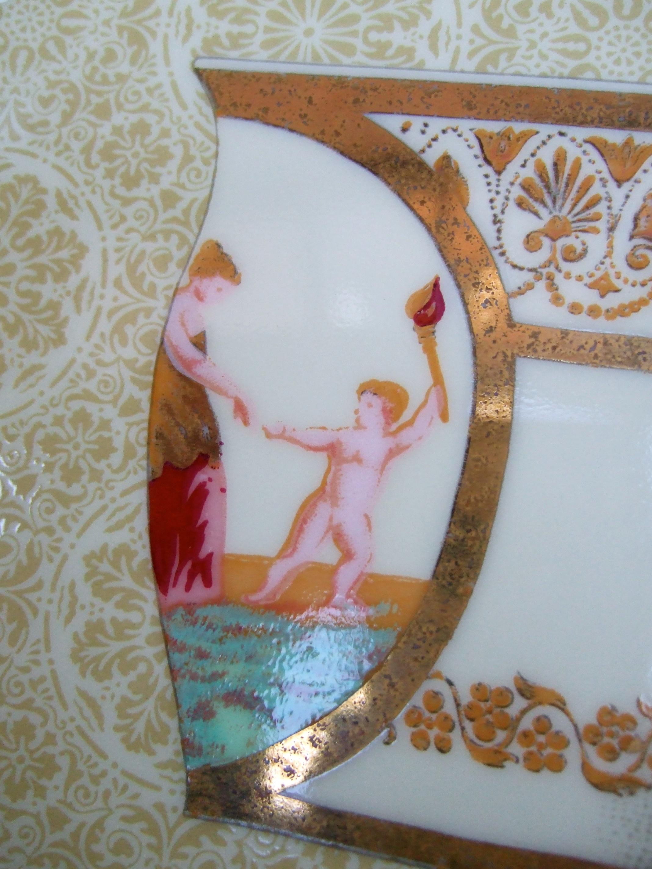 Gucci Mythological Set of Four Desert Plates & Four Porcelain Ceramic Mugs  For Sale 11