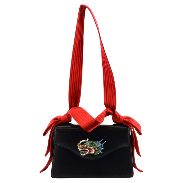 Gucci Dragon Shoulder Bag Leather Small at | gucci naga dragon bag, tas gucci naga, prada dragon bag