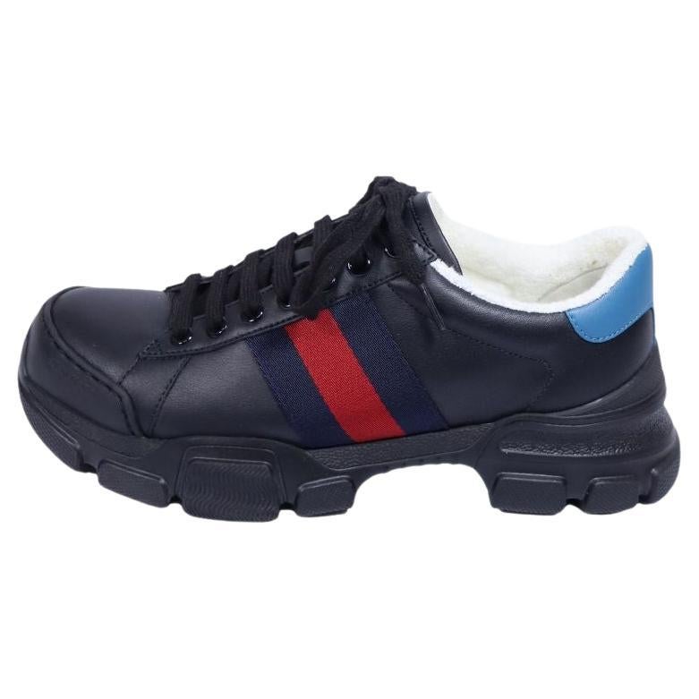 Gucci Nathane Leather Sneakers Size EU 39.5 For Sale