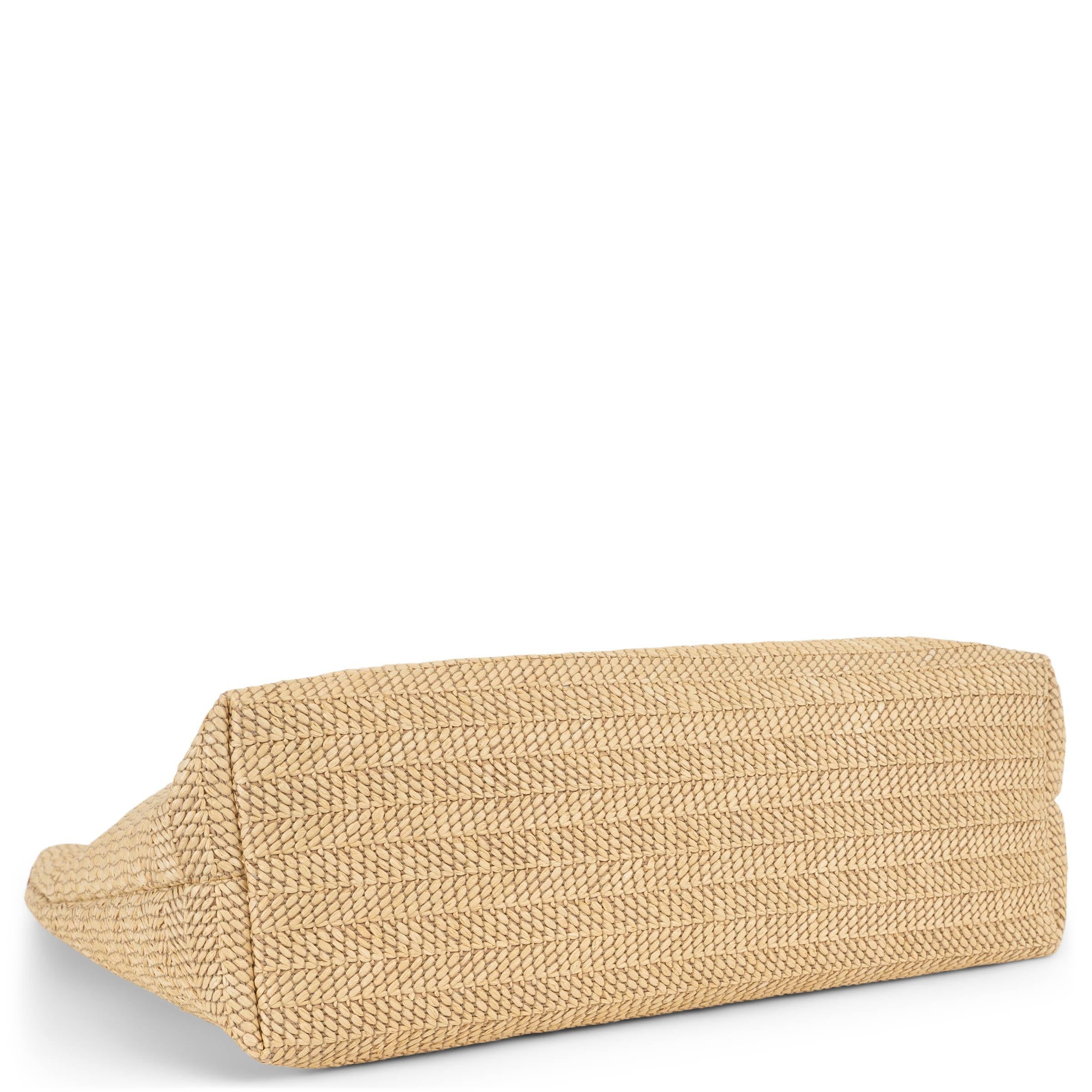 Women's GUCCI natural 2024 LOGO PATCH MEDIUM RAFFIA TOTE Bag For Sale