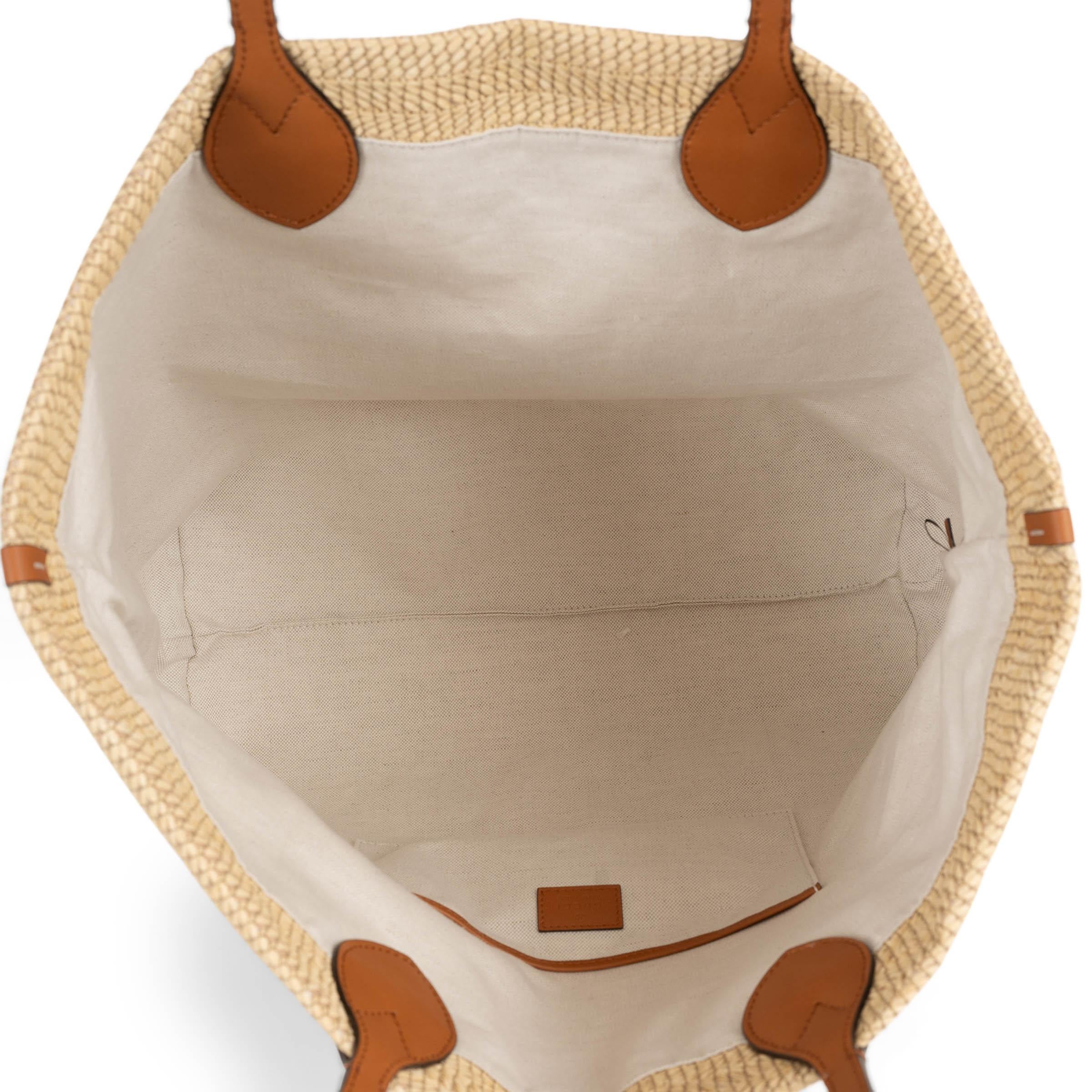 GUCCI natural 2024 LOGO PATCH MEDIUM RAFFIA TOTE Bag For Sale 1