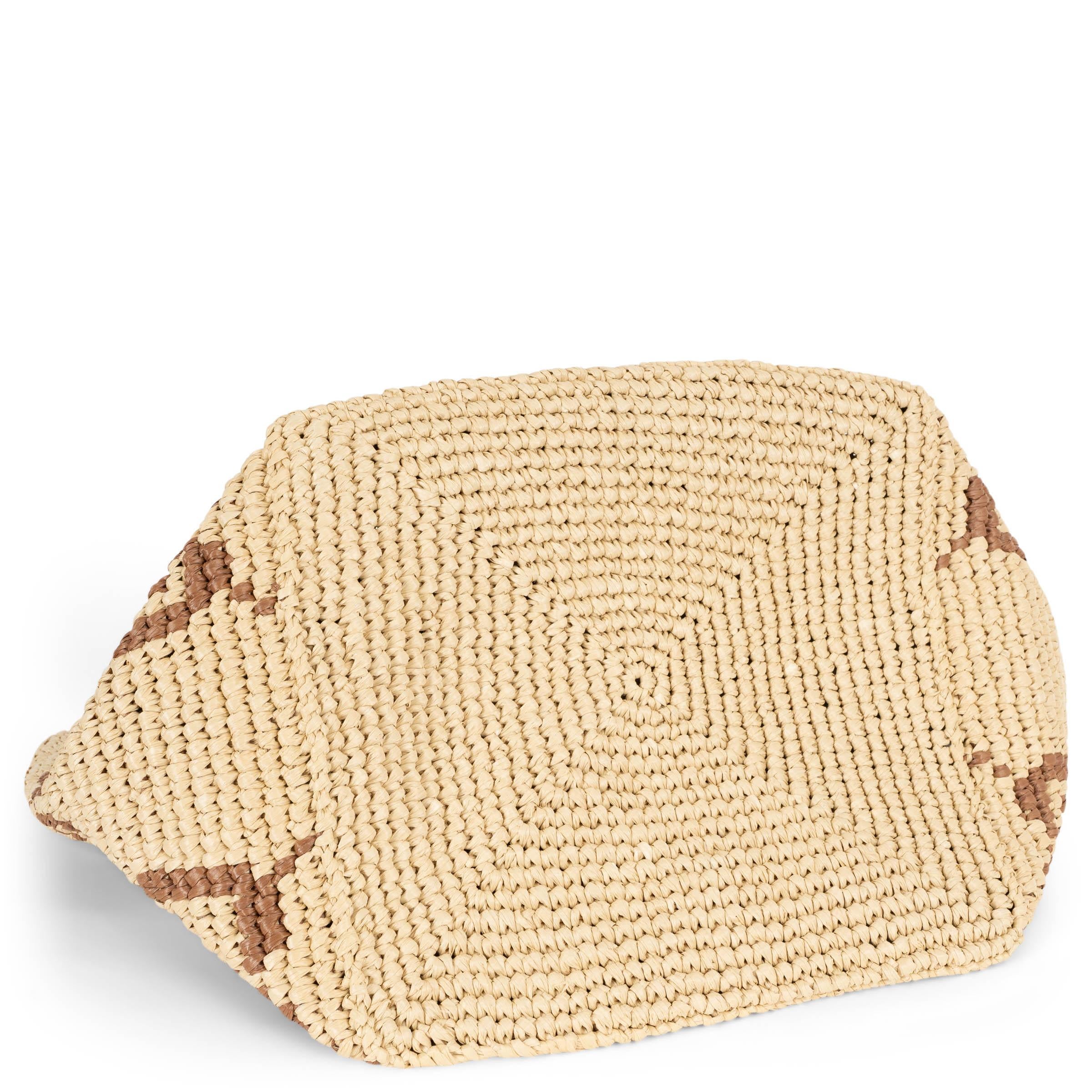 Gucci Borsa TOTE MEDIUM GG WOVEN naturale e marrone 2025 In condizioni Nuovo in vendita a Zürich, CH
