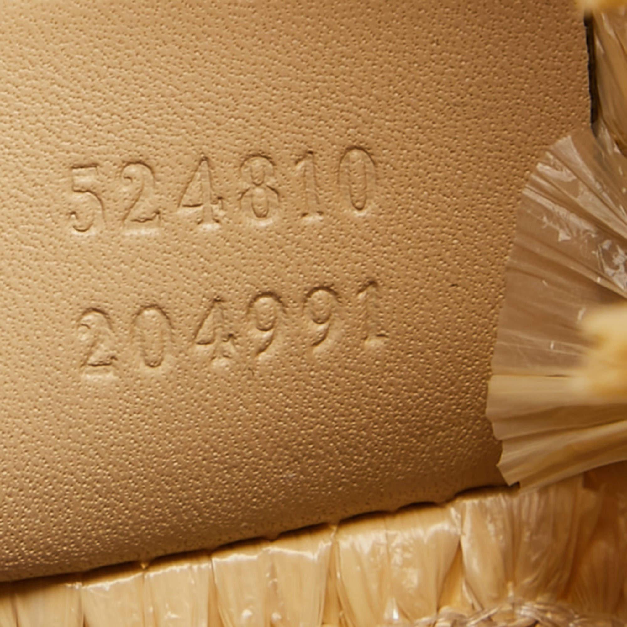 Gucci Natural/Multicolor Woven Straw Cestino Tote 6