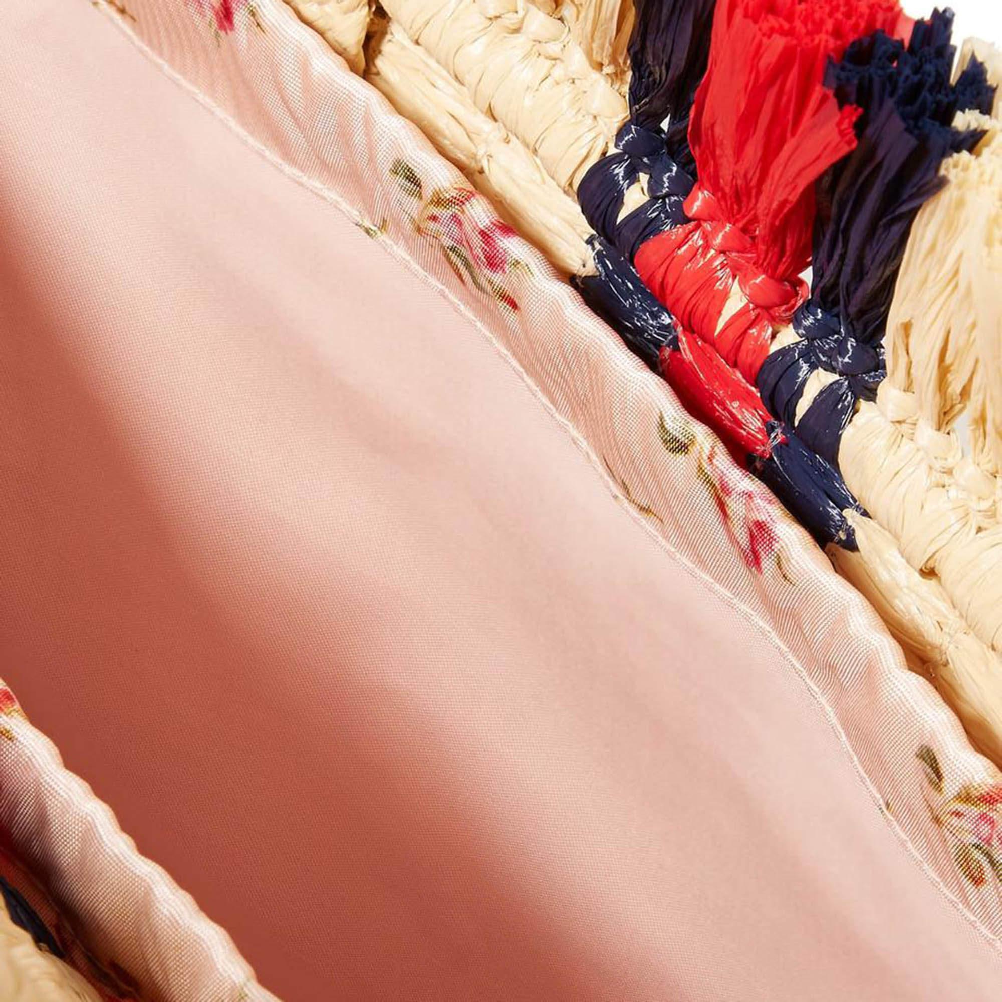 Cestino-Tasche aus gewebtem Stroh in Natur/Multicolor von Gucci im Angebot 8