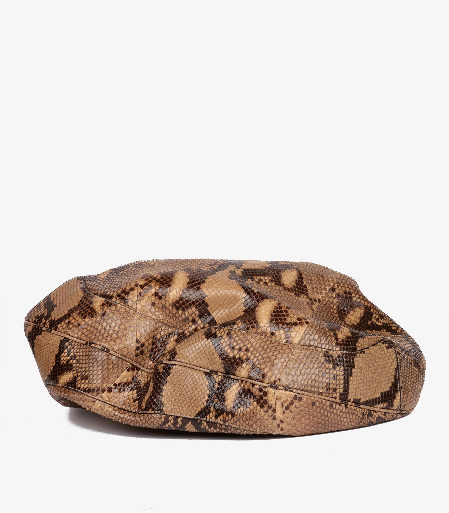 Gucci Natural Python Leather Vintage Peggy Bamboo Hobo Bag 2
