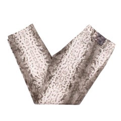 Gucci Natural Snake Print Cotton Blend Jeans - US 10