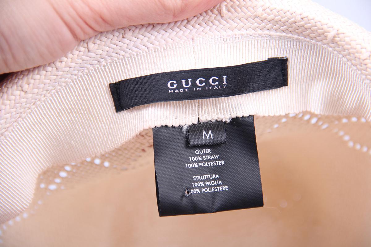 Gucci Naturstroh Fedora Hut mit Band und Schleife Medium im Angebot 3