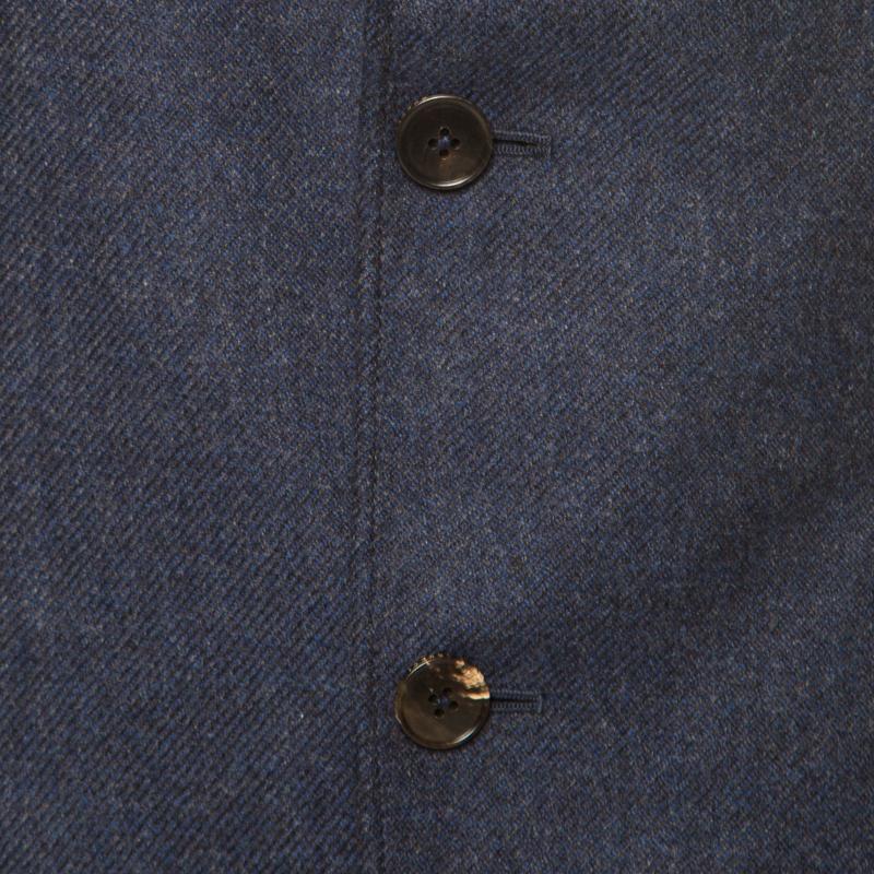 Gucci Nautical Blue Cashmere Patch Pocket Detail Tailored Blazer L 1