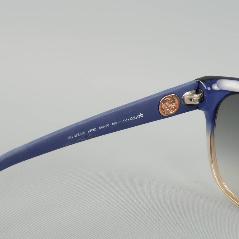 GUCCI Navy Blue and Rose Gold Gradient Acetate 3786/S Sunglasses at 1stDibs  | gg00380n, gucci gg00380