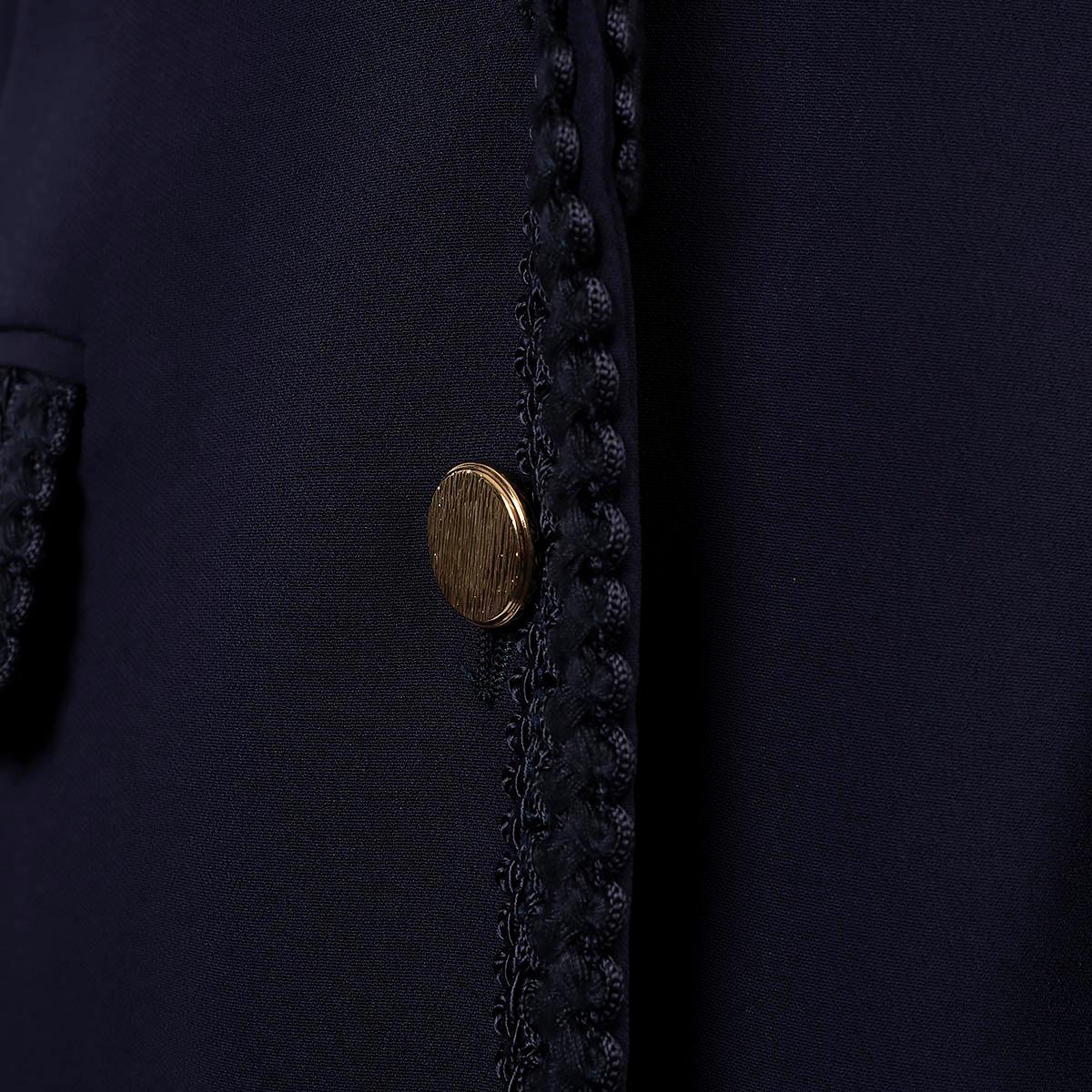 Gucci bleu marine 2019 PASSEMENTERIE TRIM CADY Blazer Jacket 38 XS en vente 2