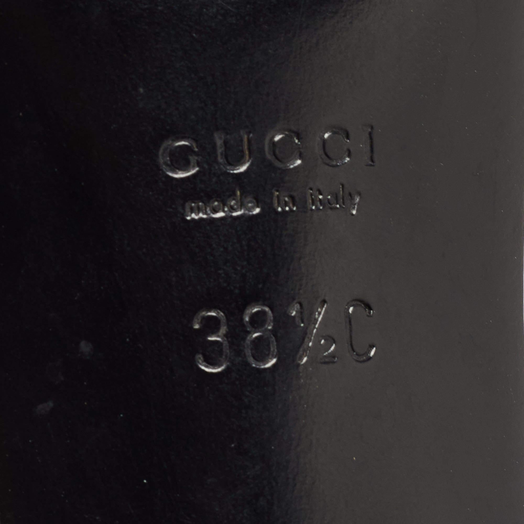 Gucci Navy Blue Canvas Slide Sandals Size  38.5 For Sale 3