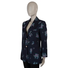 GUCCI navy blue cotton 2018 FLORAL Blazer Jacket 42 M