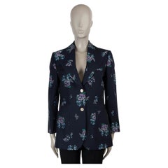 GUCCI navy blue cotton 2018 FLORAL Blazer Jacket 42 M