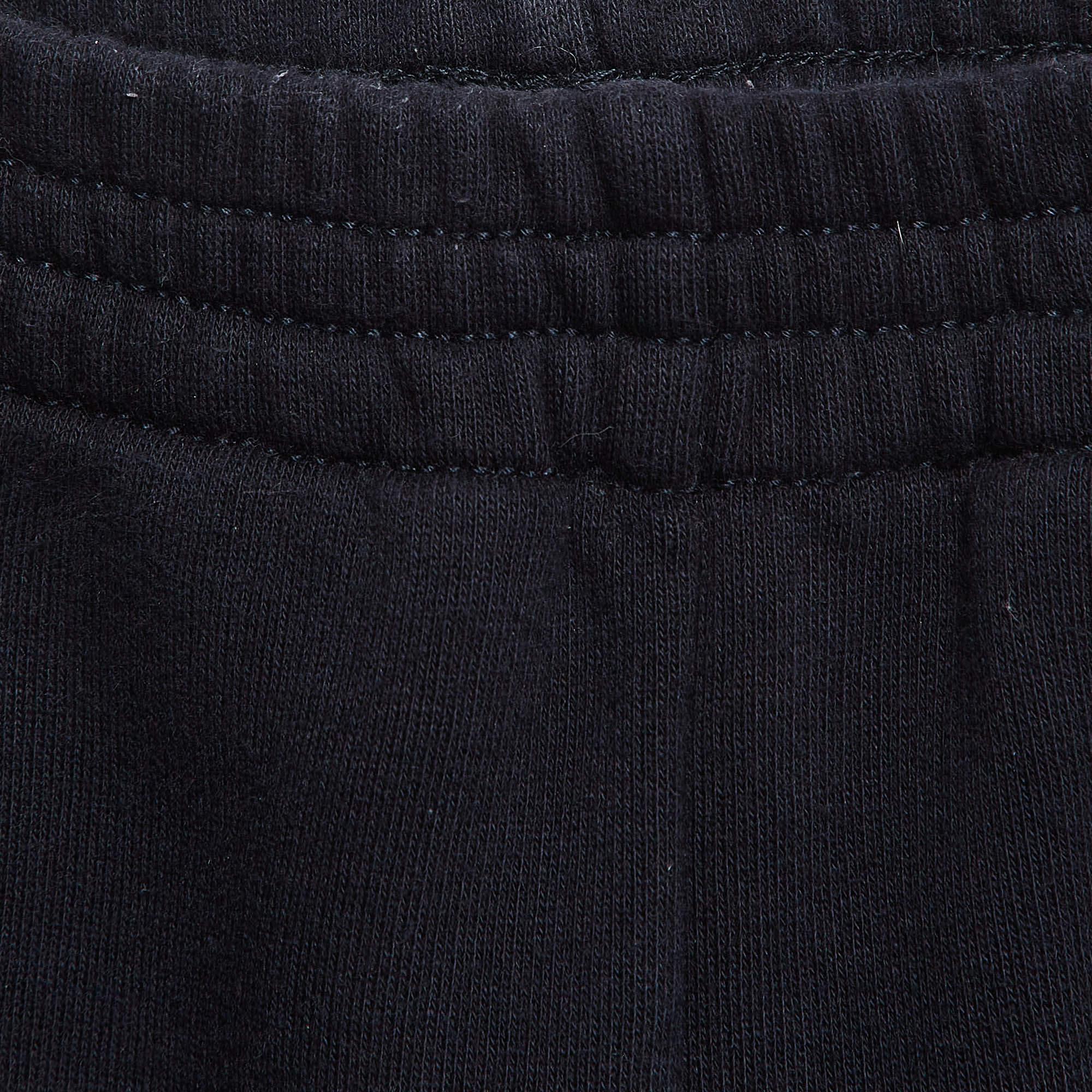 Gucci - Pantaloni da ginnastica con dettaglio a nastro in cotone blu navy con logo - 6 anni In condizioni buone in vendita a Dubai, Al Qouz 2