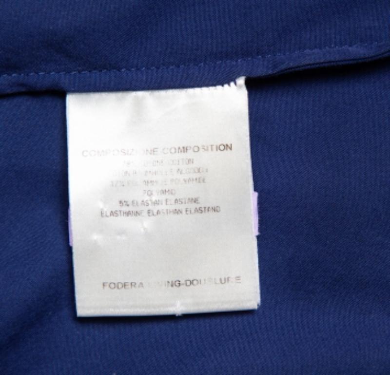 Women's Gucci Navy Blue Cotton Paneled Button Front Shirt S For Sale