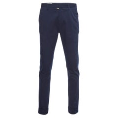 Gucci Navy Blue Cotton Riding Tapered Trousers M