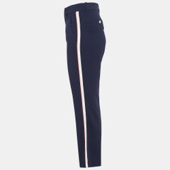 Gucci Navy Blue Crepe Stripe Detail Trousers M