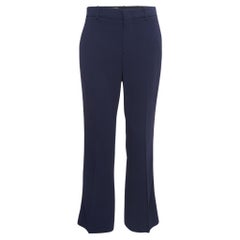 Used Gucci Navy Blue Crepe Stripe Detail Trousers M