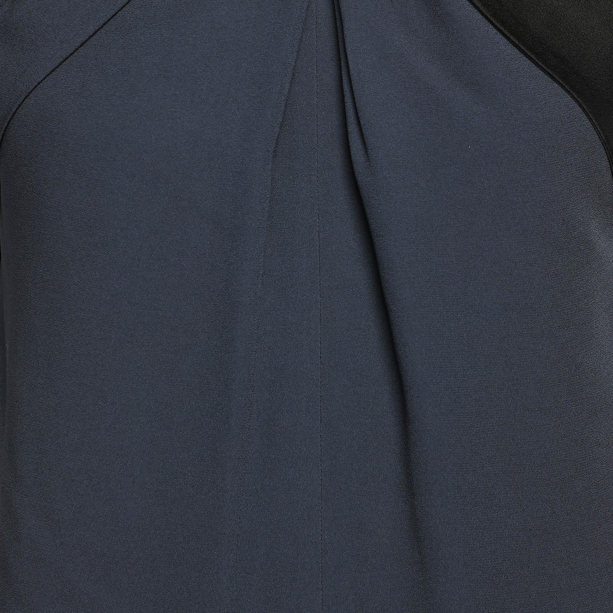Black Gucci Navy Blue Crepe Twist Detail Sleeveless Mini Dress S For Sale