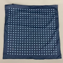 GUCCI Navy Blue Dots Cotton Pocket Square